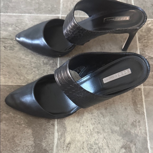 BCBGeneration Black Croc-Embossed Heels - Picture 5 of 8